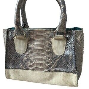 Chic Metallic Genuine Python Crossbody Bag